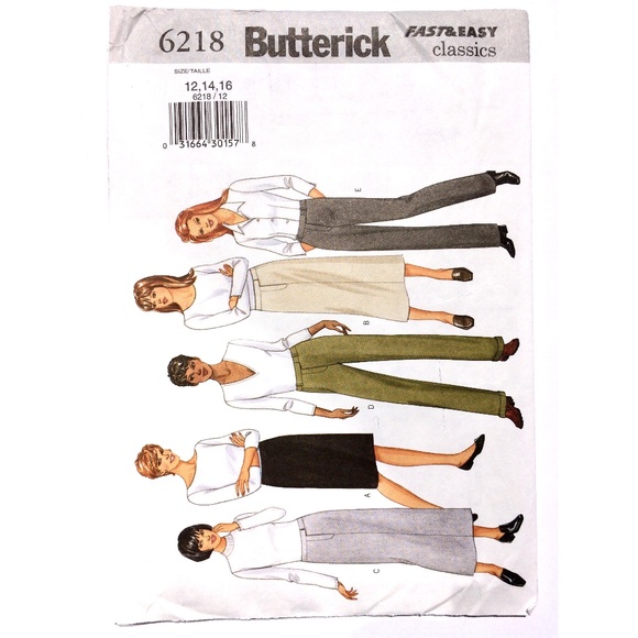 🦋 Sewing Pattern Butterick 6218 Fast & Easy Classics Misses Petite Skirt Pants - Picture 1 of 3